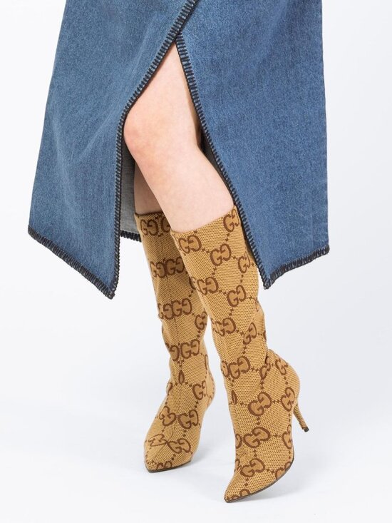 Gucci Shoes - Gucci x Balenciaga Monogram Knife Boots - Size 36
